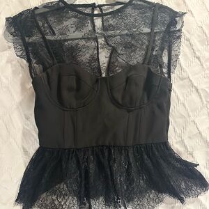 Zara Black Lace Top